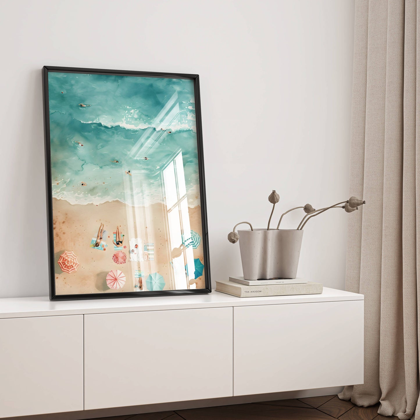 Affiche Vue Aérienne de Plage – Ambiance Estivale et Bord de Mer | Poster sur Papier Mat
