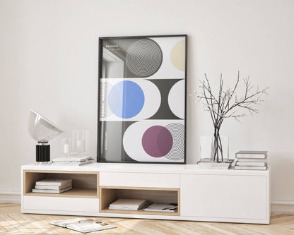 Affiche Bauhaus Géométrique Minimaliste – Art Abstrait Mid-Century Moderne | Poster Design Papier Mat