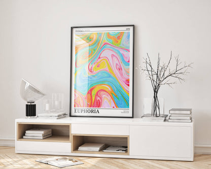 Affiche Euphoria Rétro 1970 – Art Abstrait Coloré Psychédélique | Poster Pop Art Moderne Papier Mat