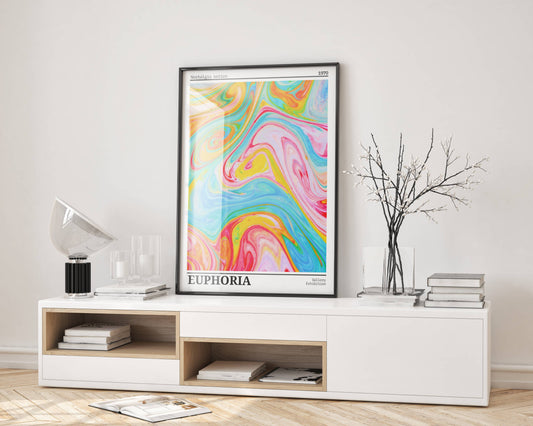 Affiche Euphoria Rétro 1970 – Art Abstrait Coloré Psychédélique | Poster Pop Art Moderne Papier Mat