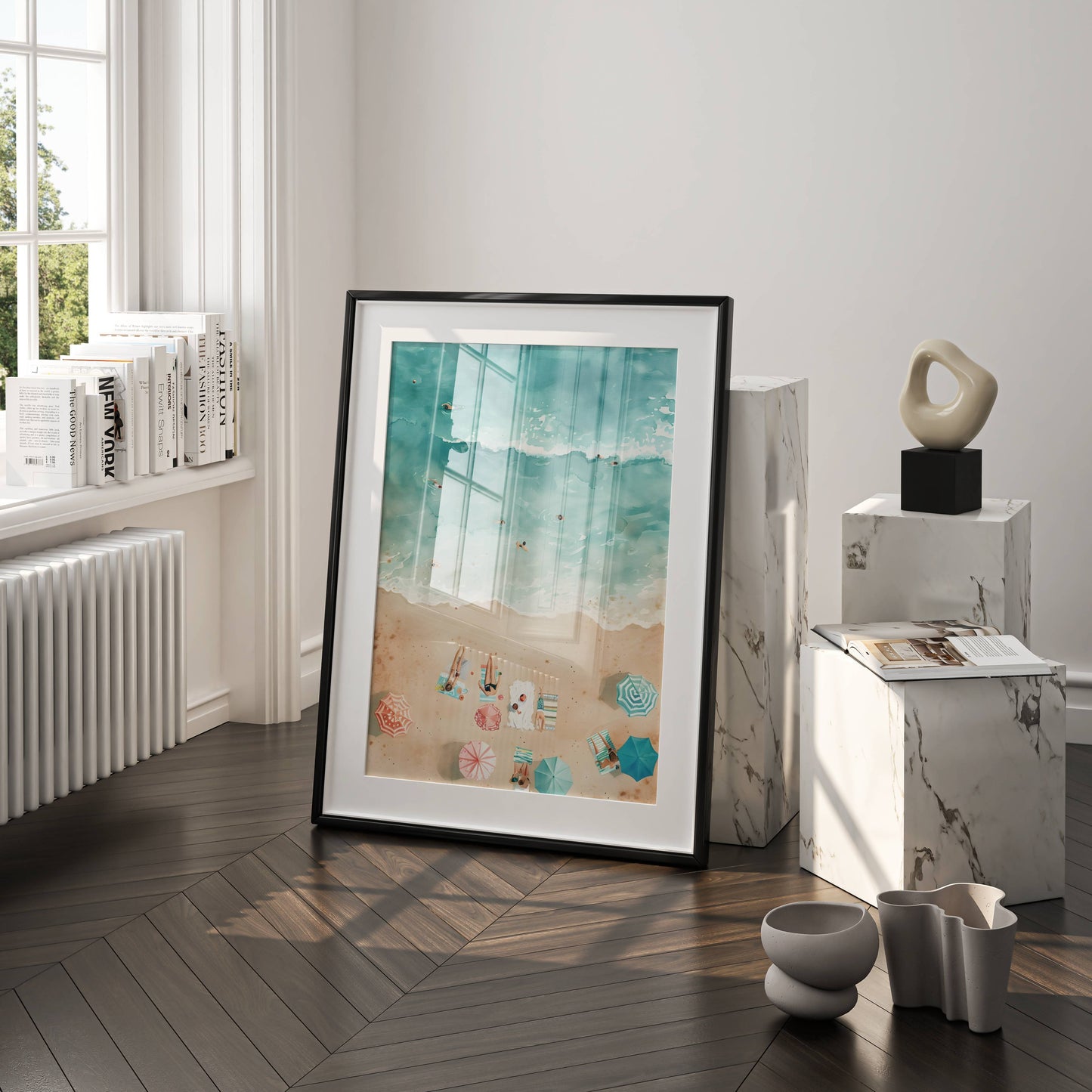 Affiche Vue Aérienne de Plage – Ambiance Estivale et Bord de Mer | Poster sur Papier Mat