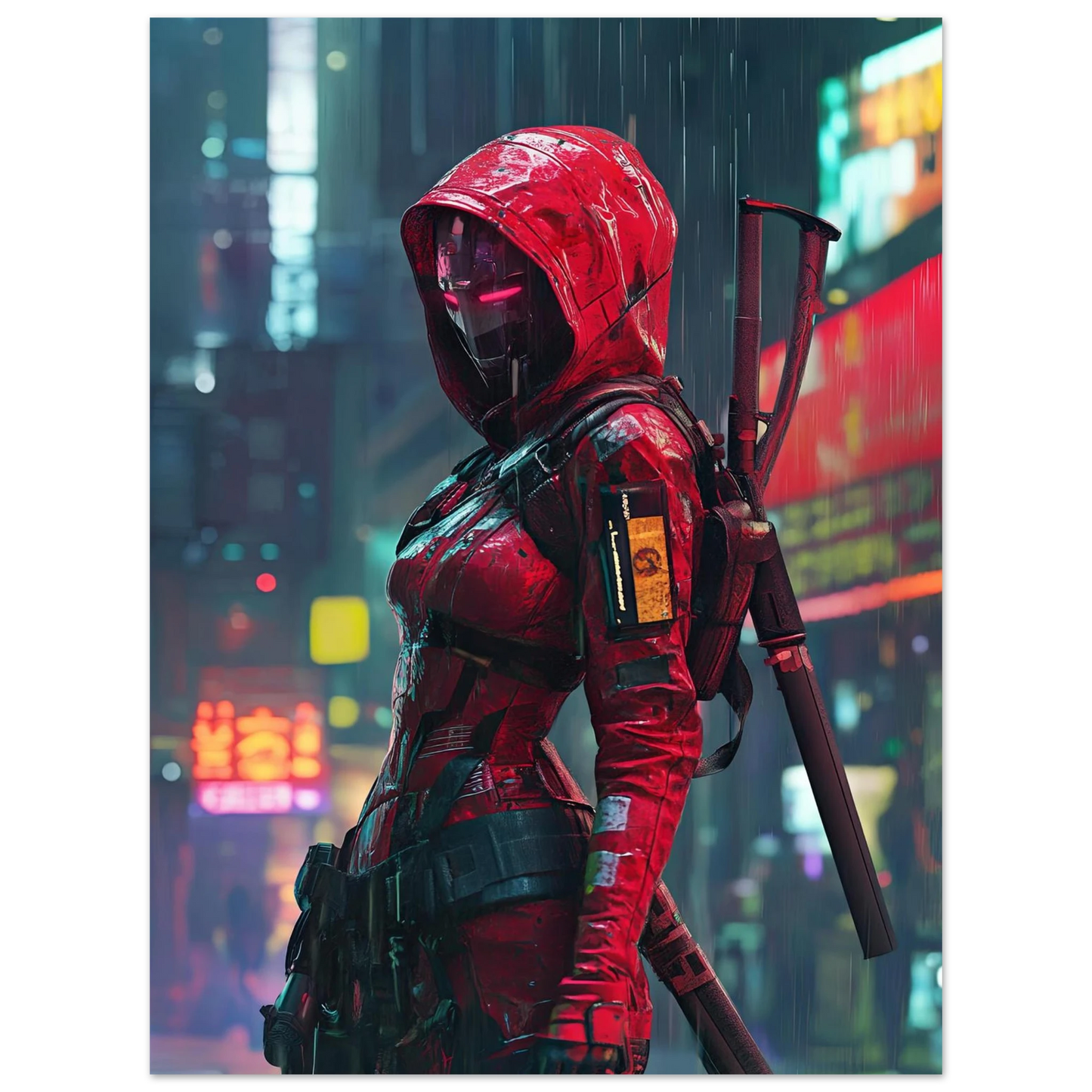 Affiche Murale  CYBERPUNK WAR GIRL ULTIMATE SERIE  5☢️ - Aura Studio Déco