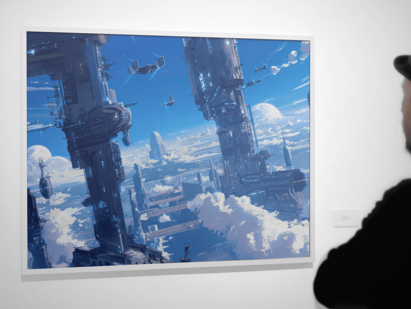 🐉🇯🇵✨ Affiche encadrée métal CLI-FI Anime Concept – Sky Colony - Aura Studio Déco