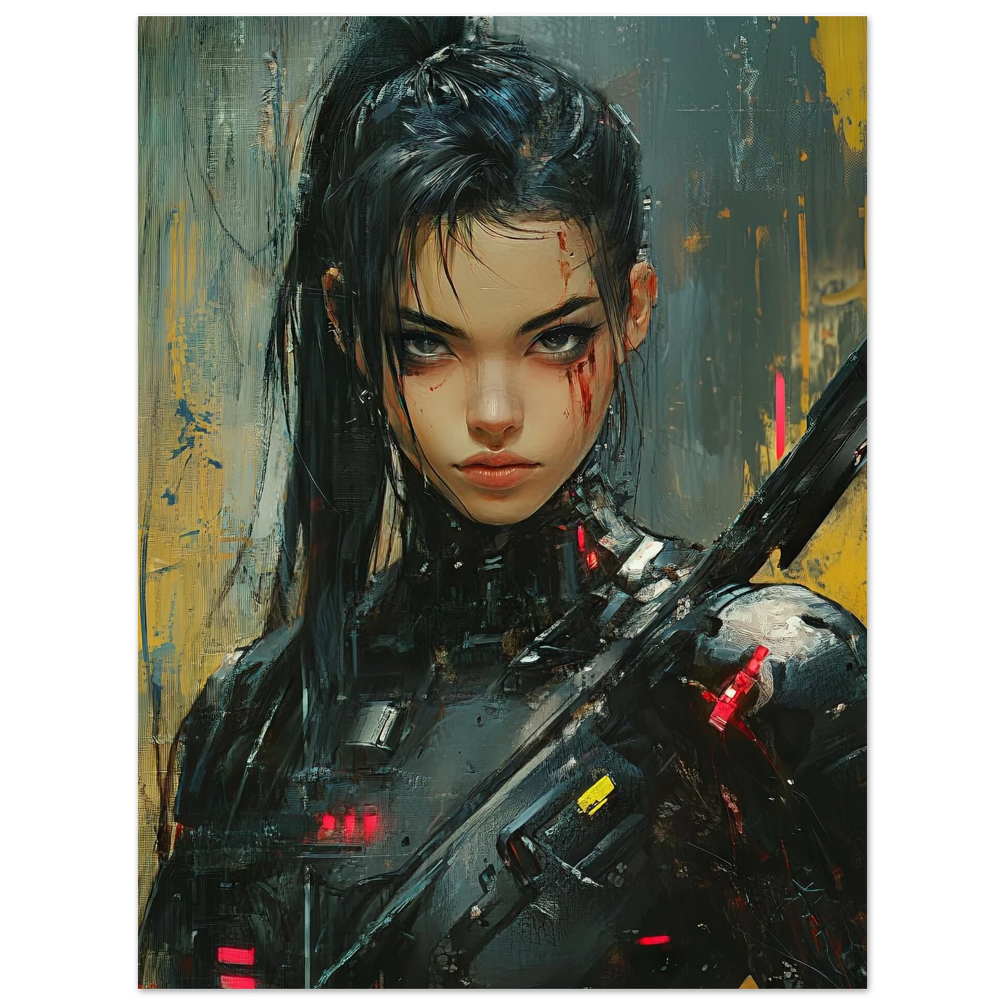 🌃🎮🌐🧬 CYBERPUNK WAR GIRL ULTIMATE SERIE  4☢️ - Aura Studio Déco