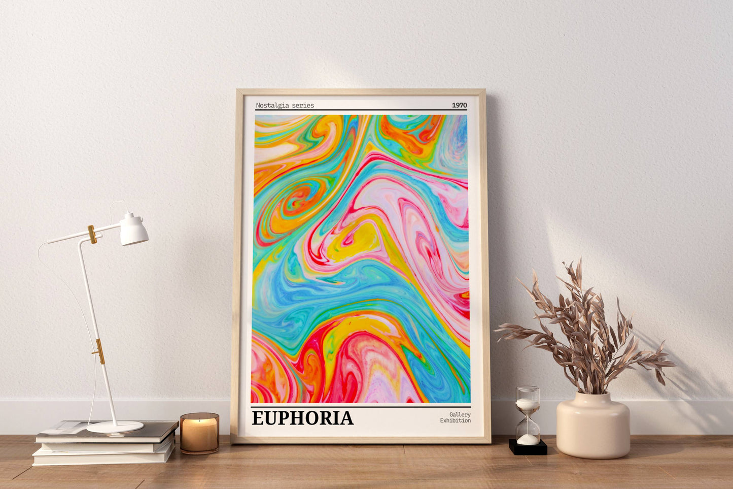 Affiche Euphoria Rétro 1970 – Art Abstrait Coloré Psychédélique | Poster Pop Art Moderne Papier Mat