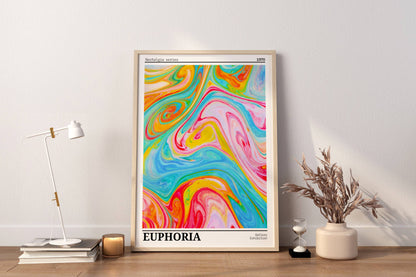 Affiche Euphoria Rétro 1970 – Art Abstrait Coloré Psychédélique | Poster Pop Art Moderne Papier Mat