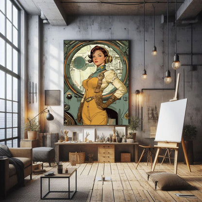 ✨ POSTER RETRO FUTUR MECHA WOMENS — Starship Series #97 - Aura Studio Déco