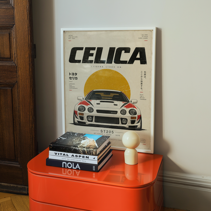 Japanese Rally Car Poster, 90s JDM Motorsport Wall Art, Minimalist Racing Car Print, Retro Automotive Garage Decor