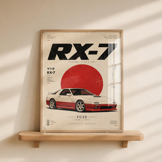 Japanese JDM Car Poster, Retro Sports Car Wall Art, 80s Automotive Print, Vintage Japanese Garage Decor