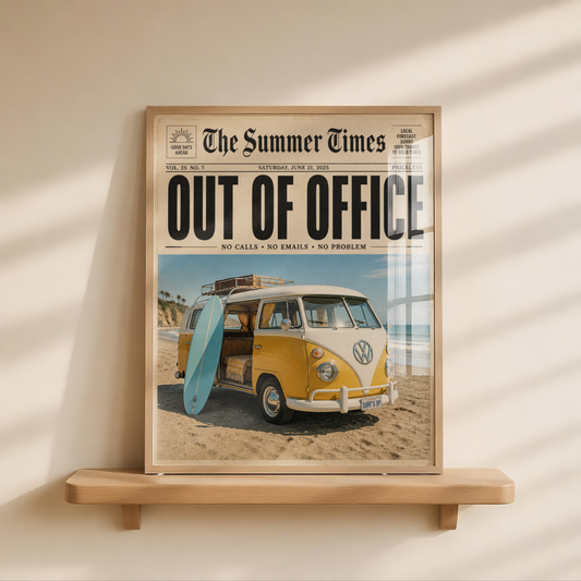 Vintage surf poster mockup