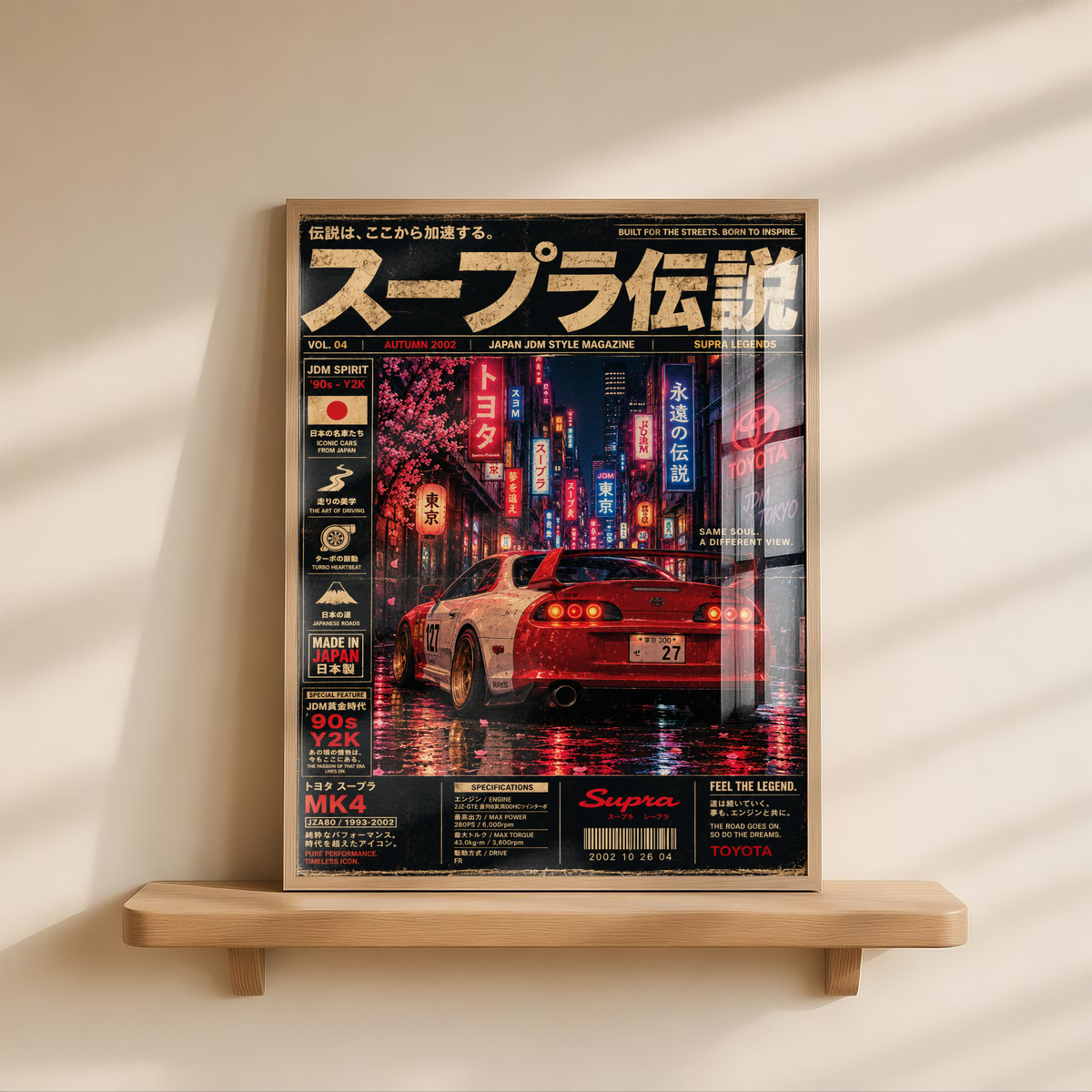 Affiche JDM Rear View | Voiture Japonaise Néon