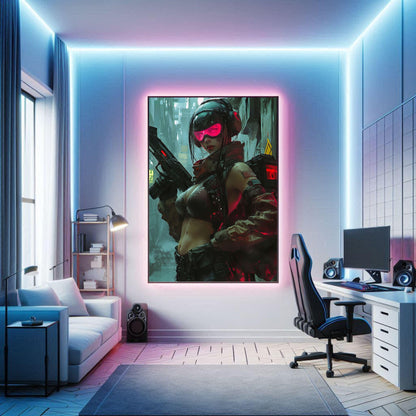 Affiche Murale  CYBERPUNK WAR GIRL ULTIMATE SERIE  9☢️ - Aura Studio Déco