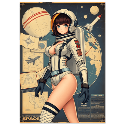 🌸🪐🎀👽Création Anime Rétro Sci-Fi ☄️49 affiche murale - Aura Studio Déco