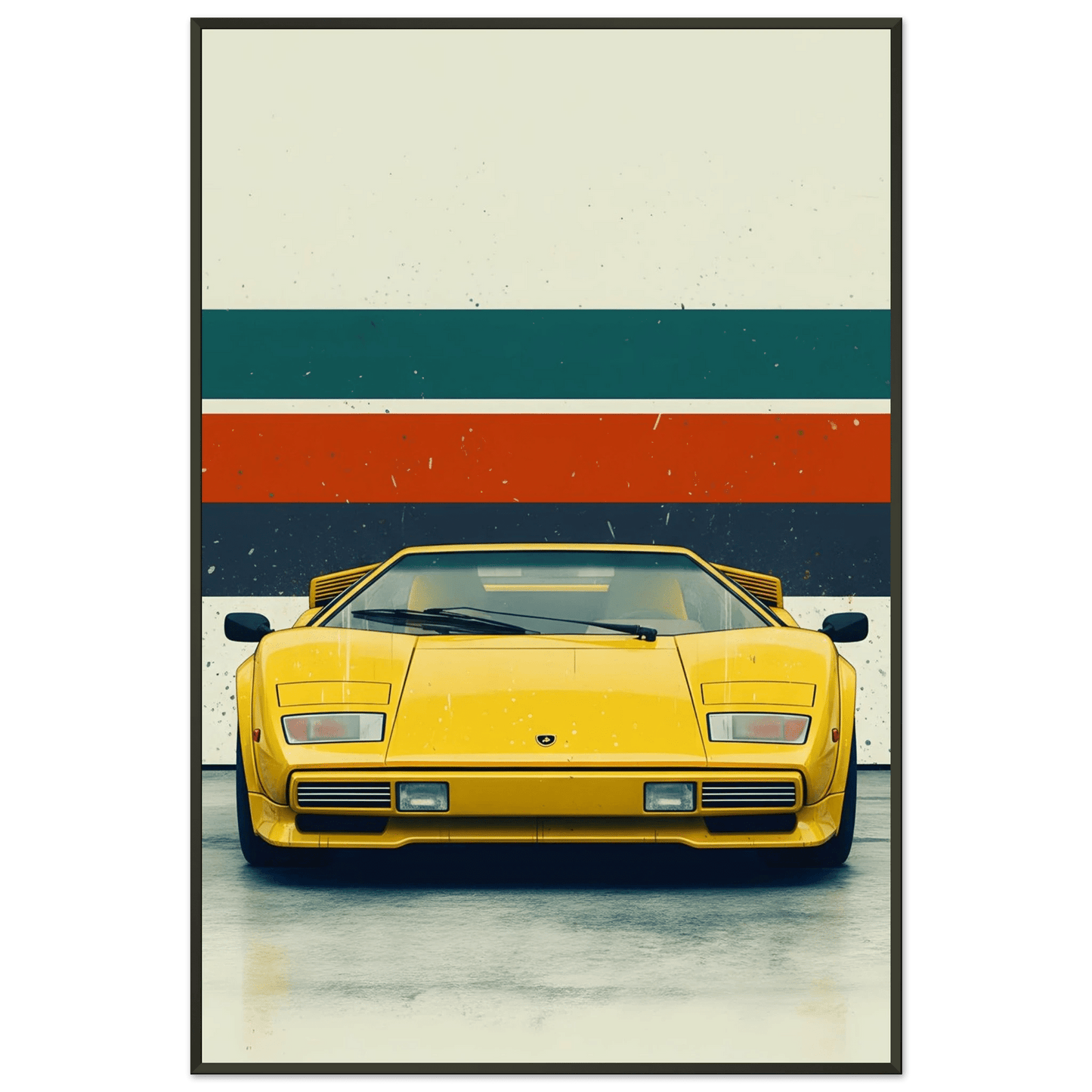 🏎️🏁Affiche Automobile Art' 80's Encadrée - Aura Studio Déco
