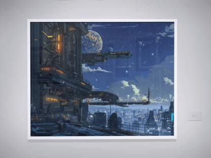 🐉🇯🇵✨ Affiche encadrée métal CLI-FI Anime Concept – Neo World - Aura Studio Déco