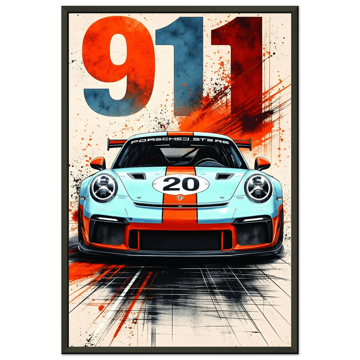 🏎️🏁Affiche Automobile Art' Sport 4 Encadrée - Aura Studio Déco