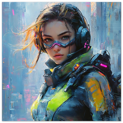 ☢️🧬Affiche Murale Survival Neon Fury Girls #4 - Aura Studio Déco