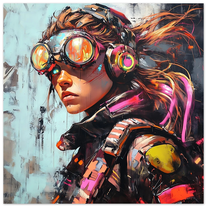 ☢️🧬Affiche Murale Survival Neon Fury Girls #5 - Aura Studio Déco