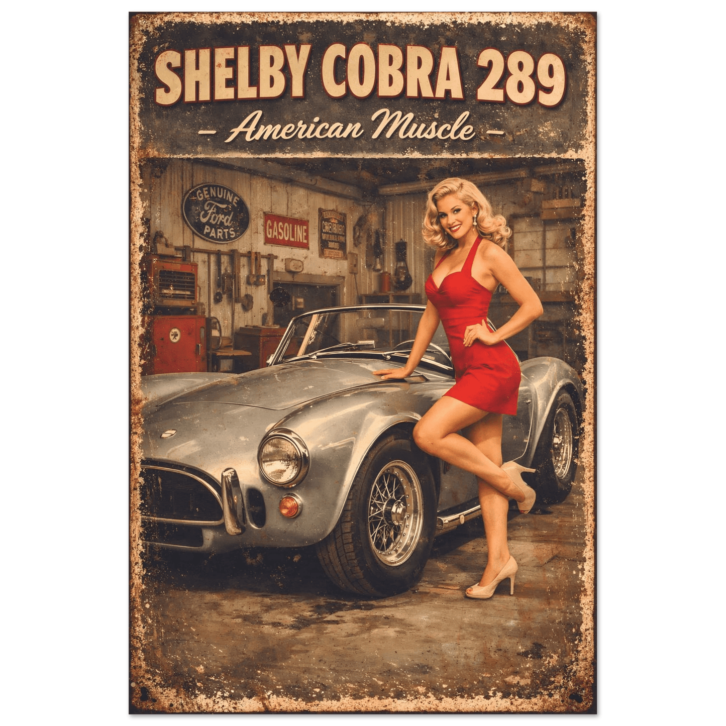 🏆🀣📺 Affiche Automobile Vintage Legend American Muscle - Aura Studio Déco