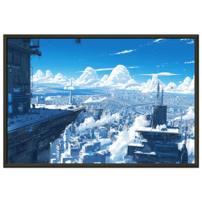 🐉🇯🇵✨ Affiche encadrée métal CLI-FI Anime Concept – Neo City - Aura Studio Déco