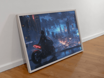 🐉🇯🇵✨ Affiche encadrée métal CLI-FI Anime Concept – Night Runner - Aura Studio Déco