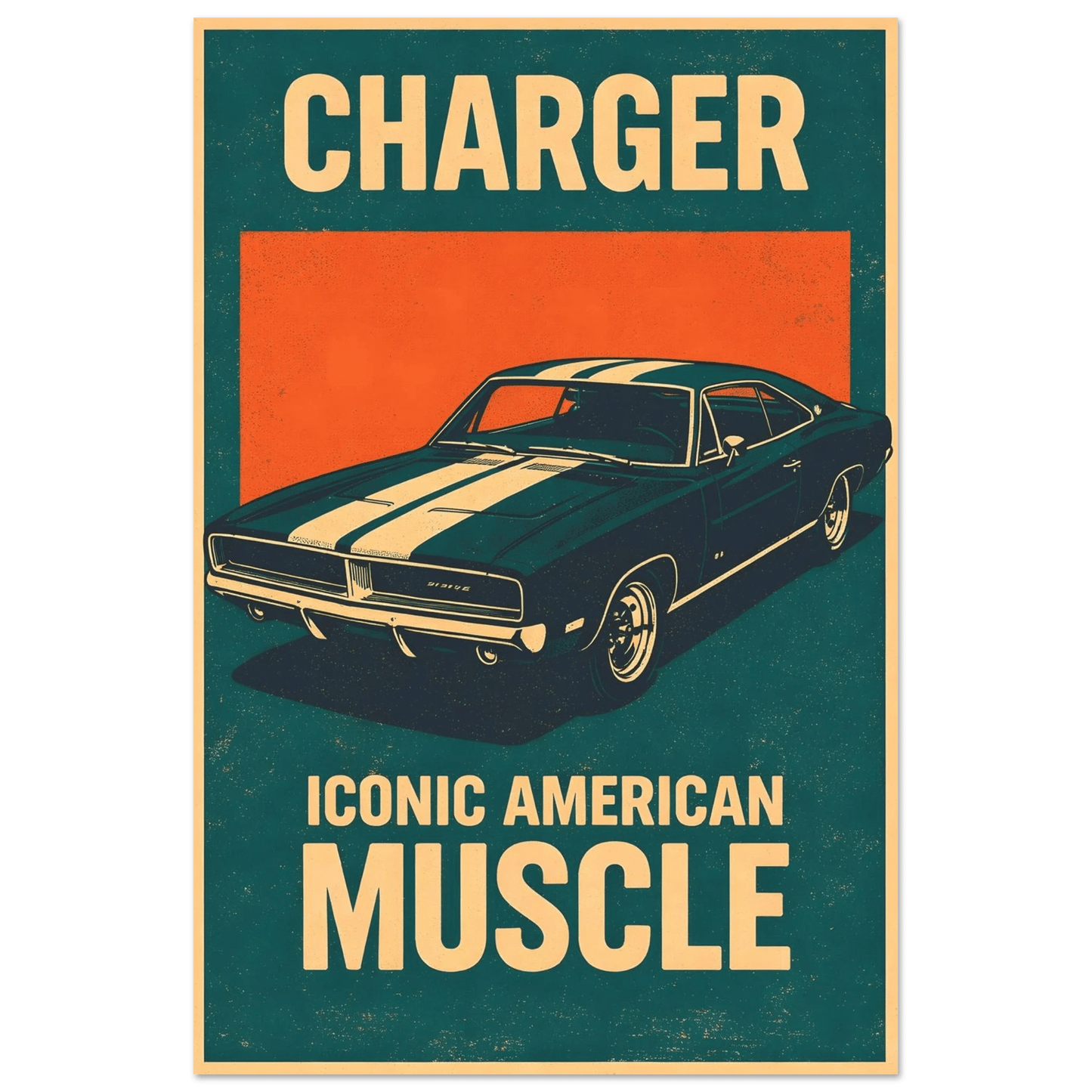 🏆🀣📺 Affiche Automobile Vintage Iconic Legend - Aura Studio Déco