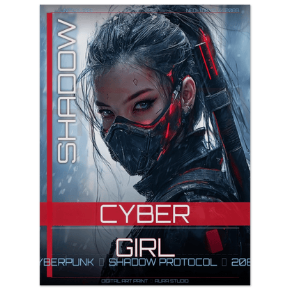 ☣️ Série limitée Art Cyberpunk - Poster Cybergirl Shadow Protocol - Aura Studio Déco
