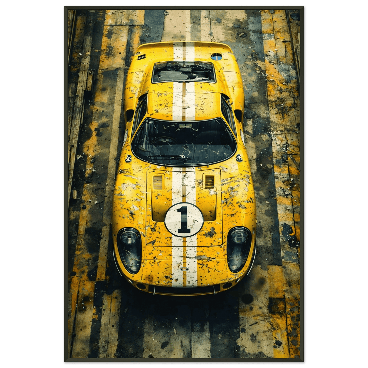 🏎️🏁Affiche Automobile Art' Legend 5 Encadrée - Aura Studio Déco