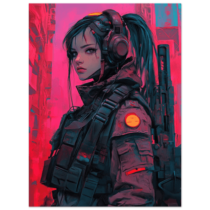 🧬Estampe d 'Art Affiche Cyber Girl Hors-série #3 – Art Mural Cyberpunk - Aura Studio Déco