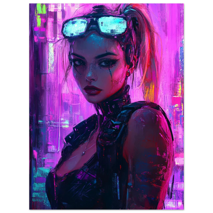 🧬Estampe d 'Art Affiche Cyber Girl Hors-série # 7– Art Mural Cyberpunk - Aura Studio Déco
