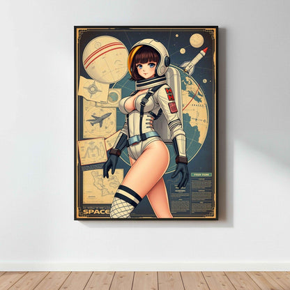 🌸🪐🎀👽Création Anime Rétro Sci-Fi ☄️49 affiche murale - Aura Studio Déco