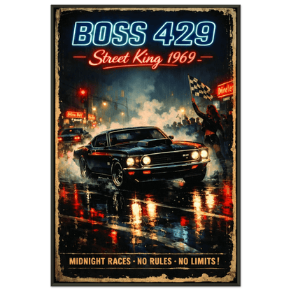 🏎️🏁 Affiche Automobile Street King Legend Encadrée - Aura Studio Déco
