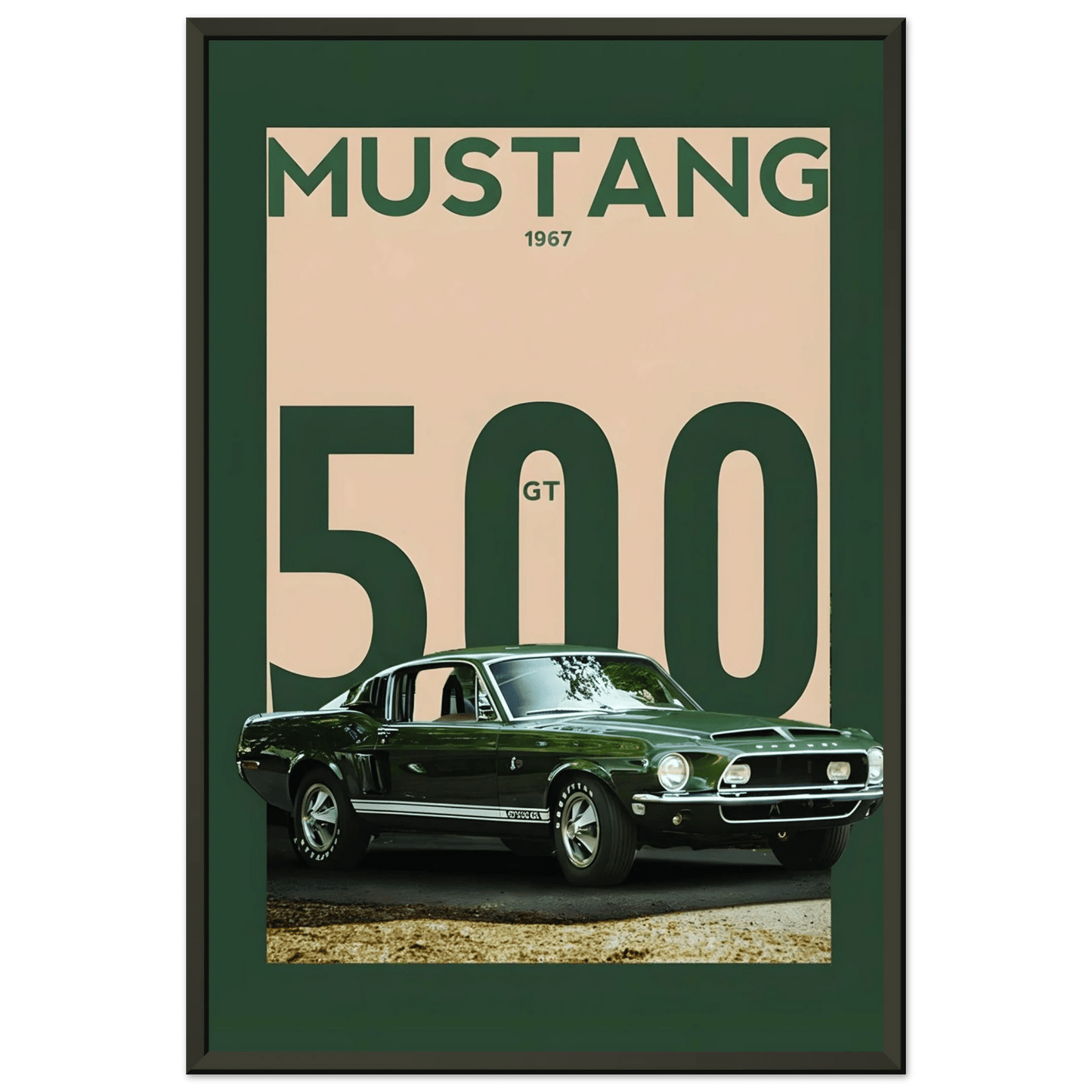 🏎️🏁Affiche Automobile Art' Emerald Encadrée - Aura Studio Déco
