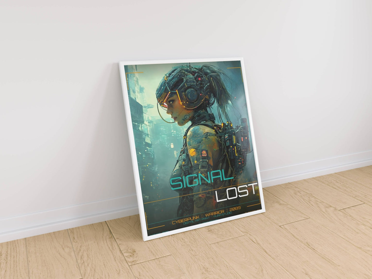 ☣️ Série limitée Art Cyberpunk - Poster Cybergirl Signal Lost - Aura Studio Déco