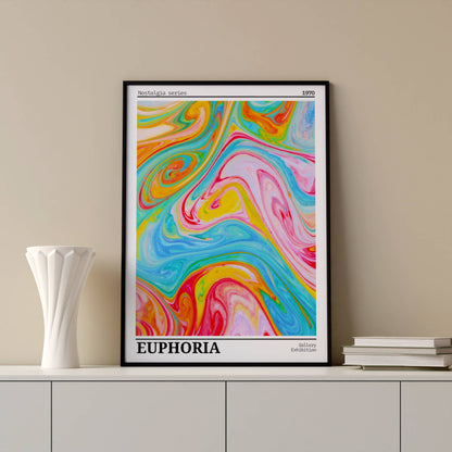 Affiche Euphoria Rétro 1970 – Art Abstrait Coloré Psychédélique | Poster Pop Art Moderne Papier Mat