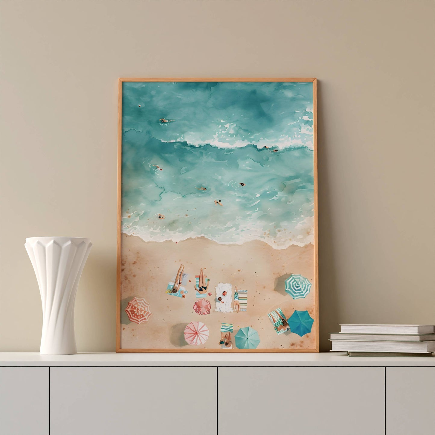 Affiche Vue Aérienne de Plage – Ambiance Estivale et Bord de Mer | Poster sur Papier Mat
