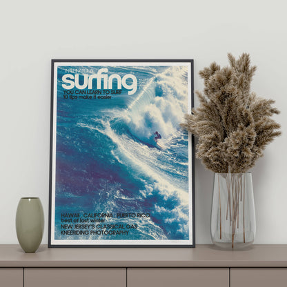 Affiche Grande Vague – Art mural surf rétro océan
