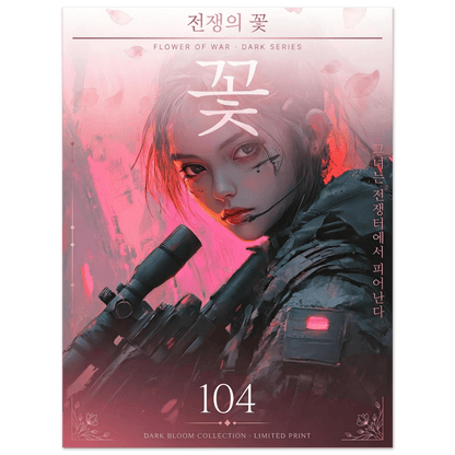 ☣️🧬 Série limitée Art Cyberpunk - Poster Cybergirl Flower of War - Aura Studio Déco