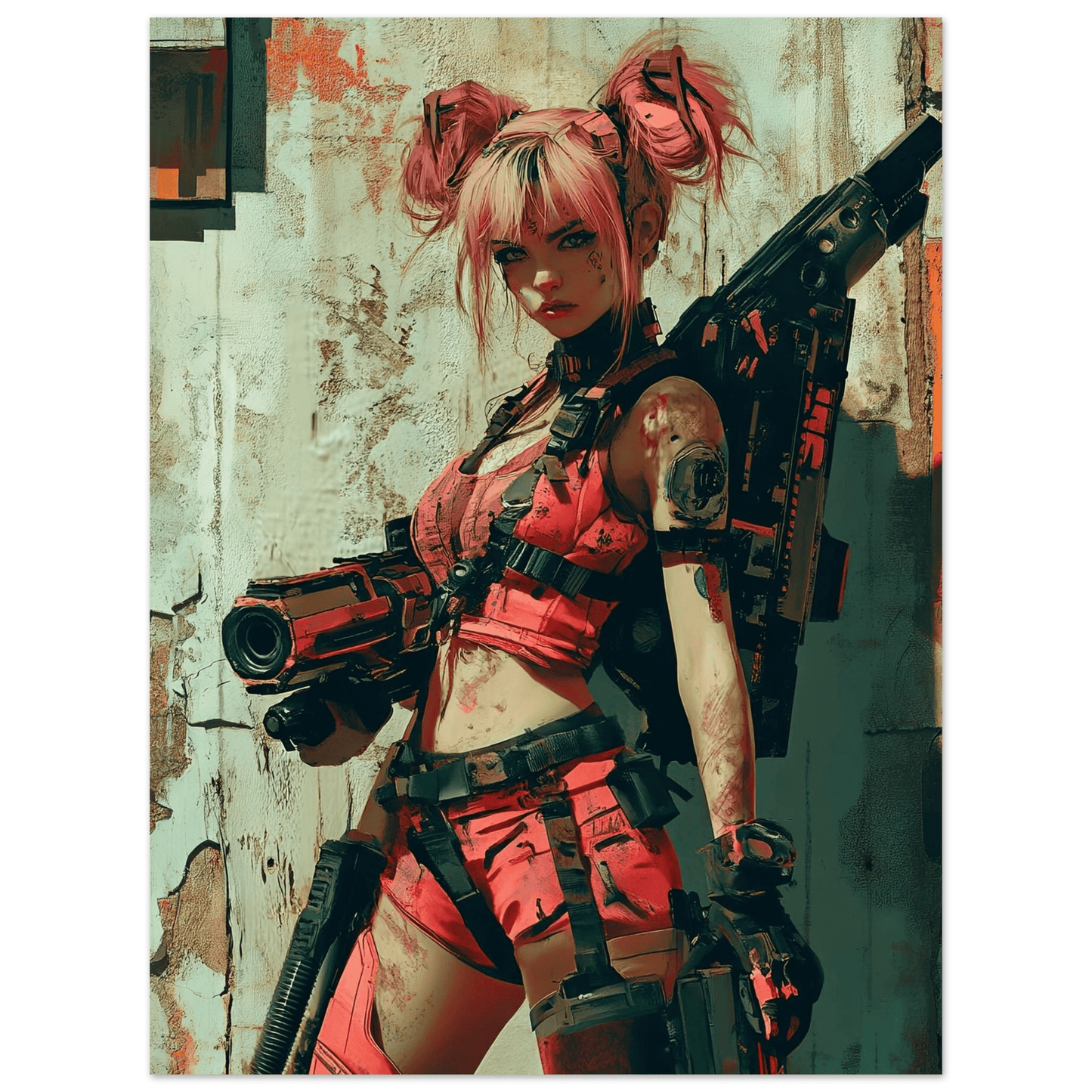 🧬Estampe d 'Art Affiche Cyber Girl Hors-série #2 – Art Mural Cyberpunk - Aura Studio Déco