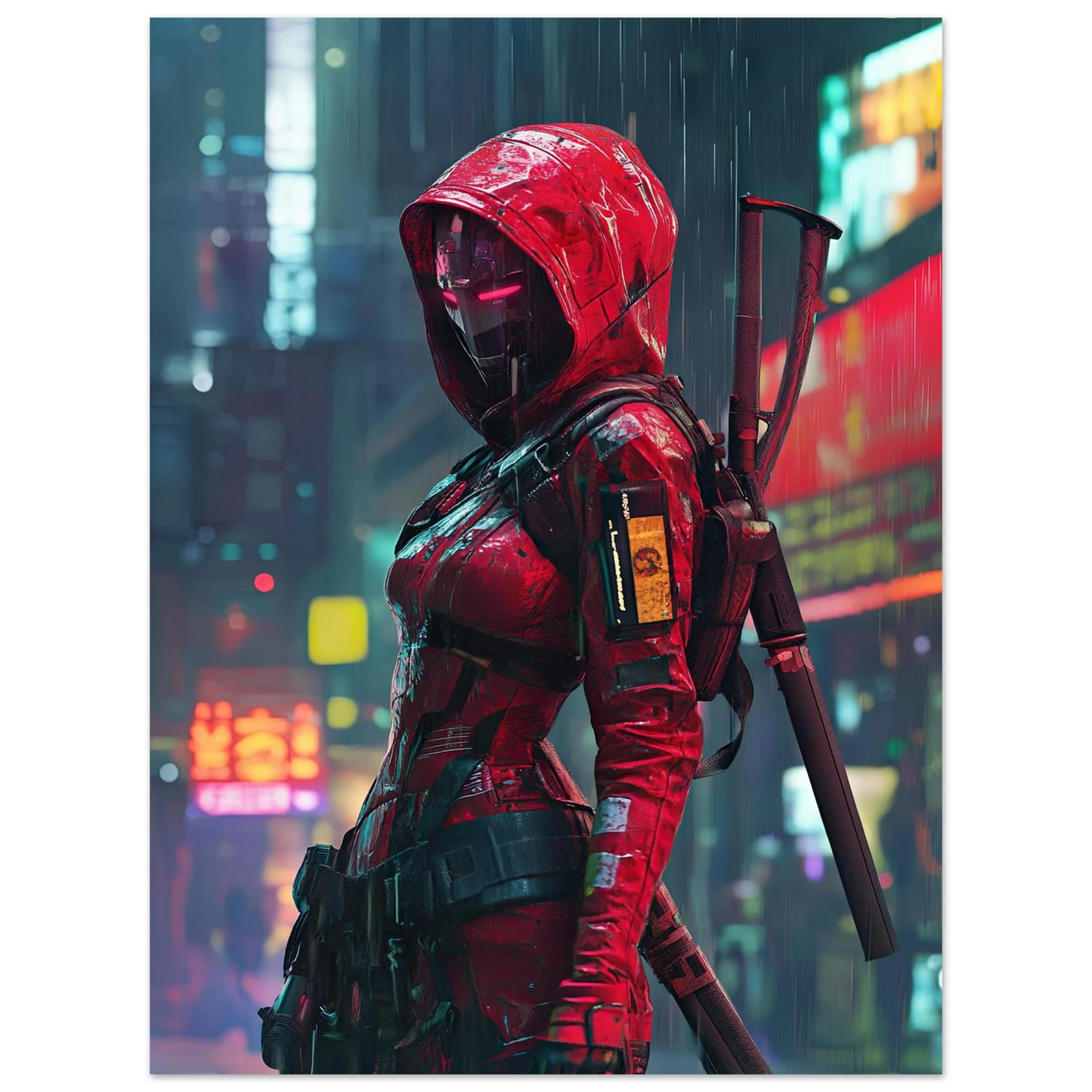 Affiche Murale  CYBERPUNK WAR GIRL ULTIMATE SERIE  5☢️ - Aura Studio Déco