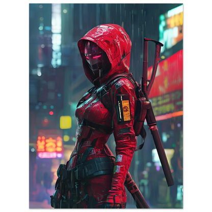Affiche Murale  CYBERPUNK WAR GIRL ULTIMATE SERIE  5☢️ - Aura Studio Déco