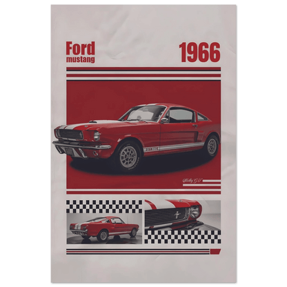 🏆🀣📺 Affiche Automobile Vintage Legend 1966 Red - Aura Studio Déco