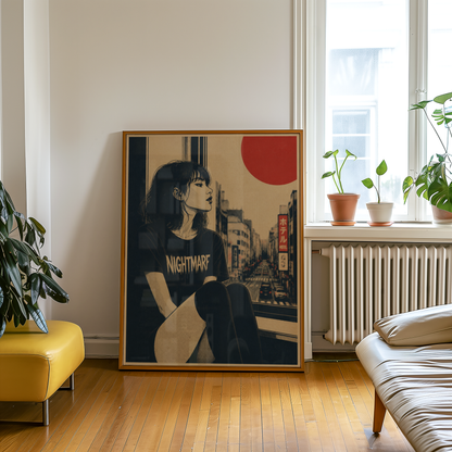 Affiche Grunge Girl Tokyo | Punk & Déco Alternative