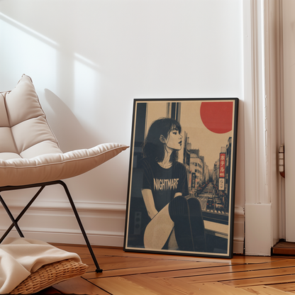 Affiche Grunge Girl Tokyo | Punk & Déco Alternative