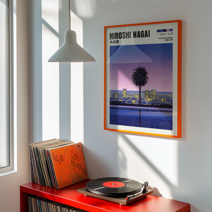 Affiche Hiroshi Nagai | Tokyo Bay, Palmiers & Sunset Violet