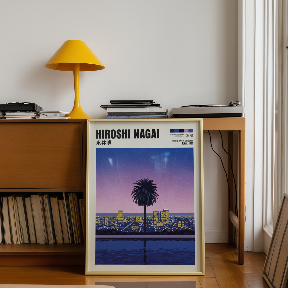 Affiche Hiroshi Nagai | Tokyo Bay, Palmiers & Sunset Violet