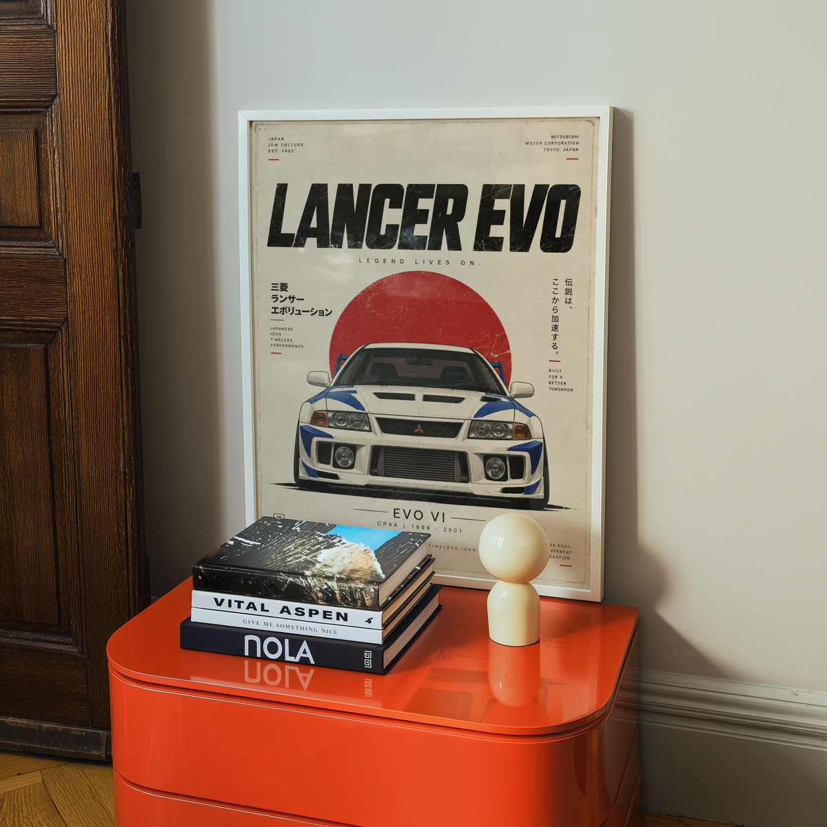 Japanese Rally Legend Poster, White JDM Racing Car Wall Art, 90s Motorsport Print, Retro Performance Garage Decor