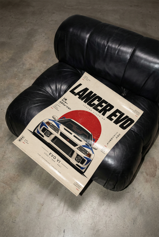 Japanese Rally Legend Poster, White JDM Racing Car Wall Art, 90s Motorsport Print, Retro Performance Garage Decor