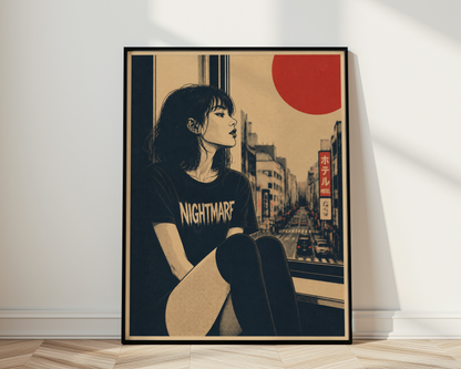 Affiche Grunge Girl Tokyo | Punk & Déco Alternative