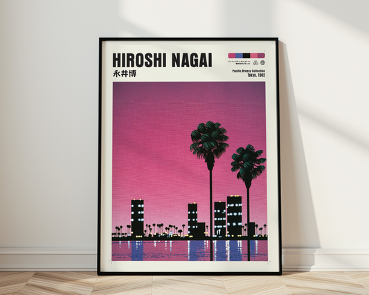 Affiche Hiroshi Nagai | Tokyo Rose, Palmiers & Sunset
